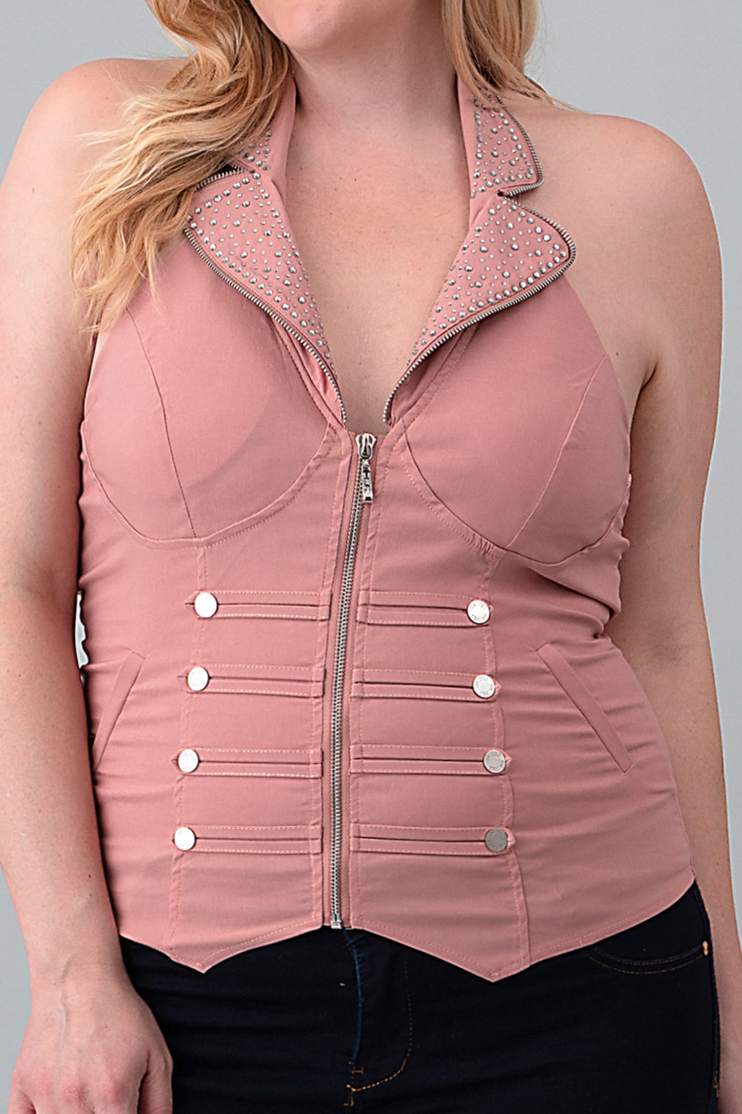 SAILOR COLLAR BEADED PLUS TOP_D6752P