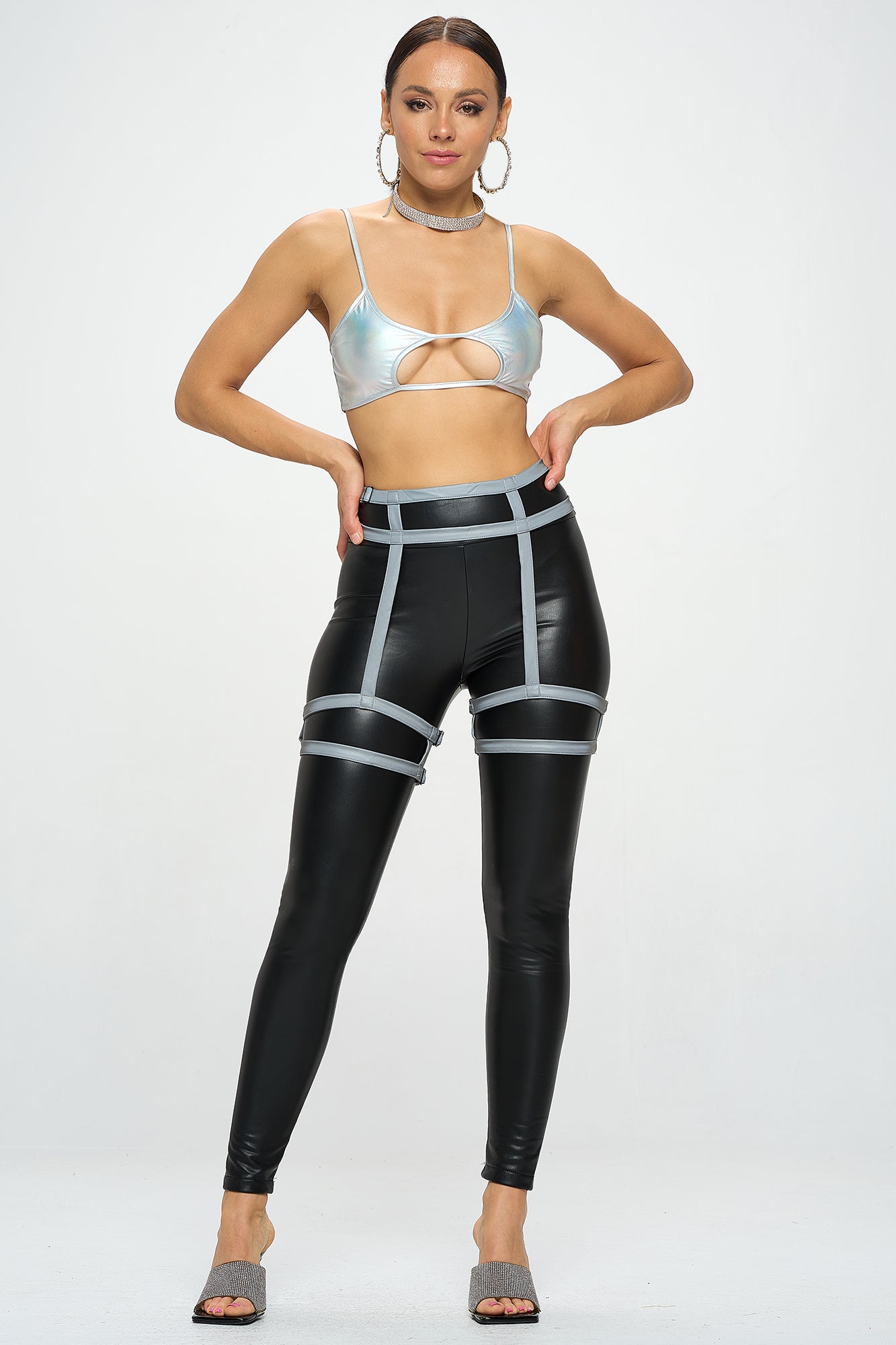 HOLOGRAPHIC REFLECTIVE RAVE HARNESS GARTER