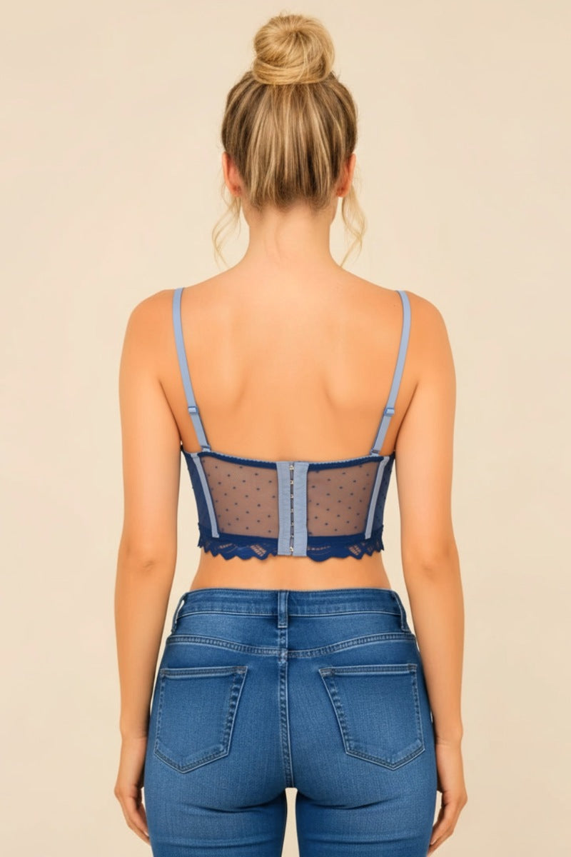 Lace Bustier Corset Top – Elegant Sheer Mesh Bustier