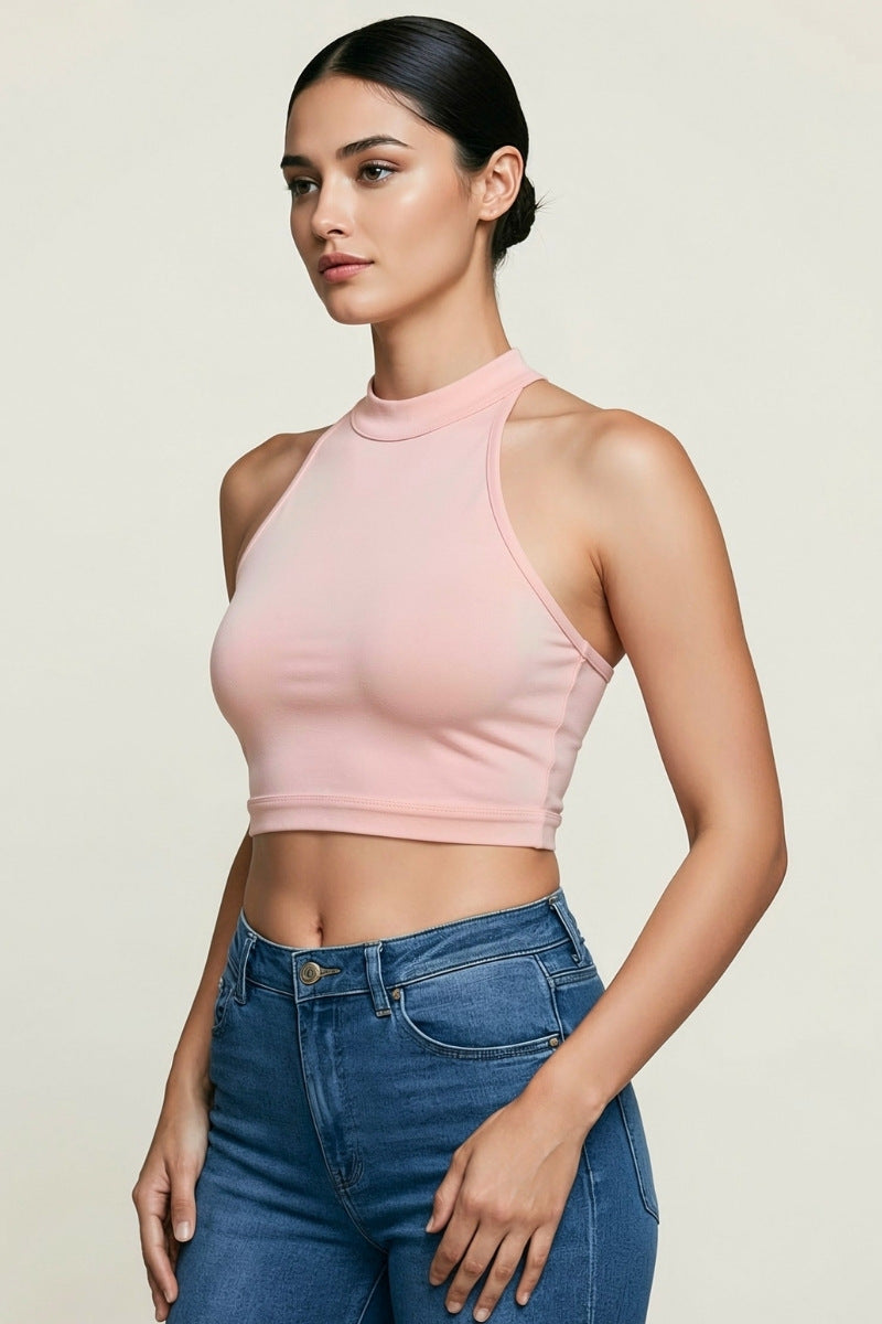 MOCK NECK CROP TOP