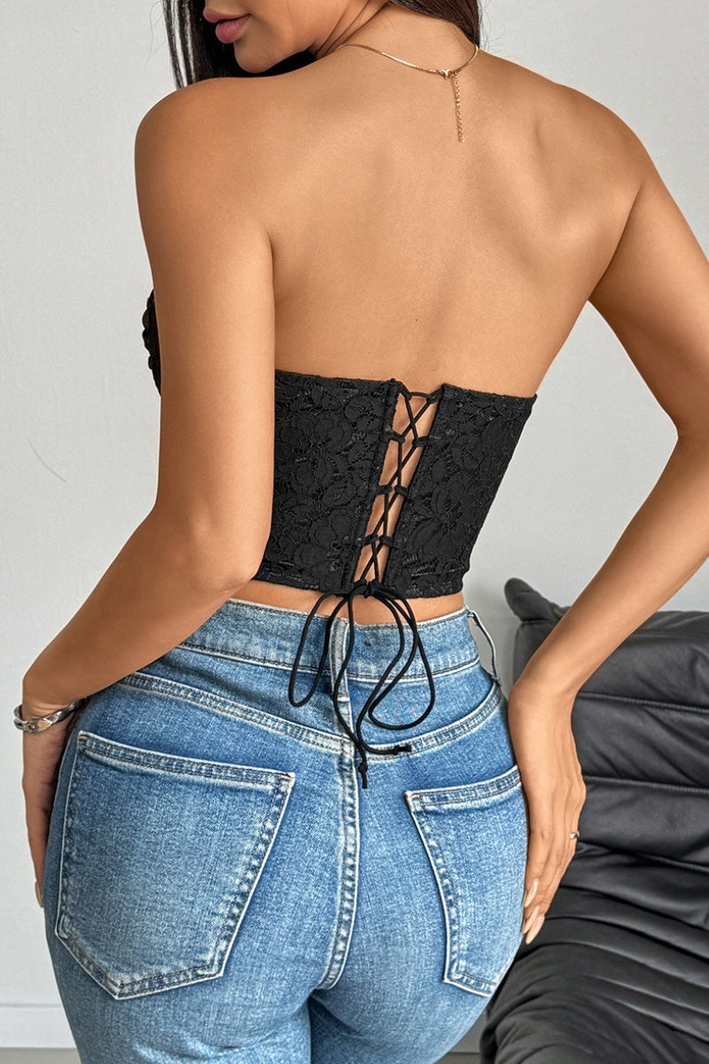 Glam Satin & Lace Corset Top
