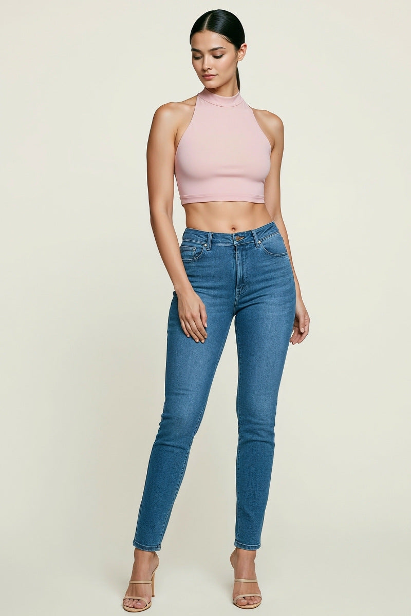 MOCK NECK CROP TOP