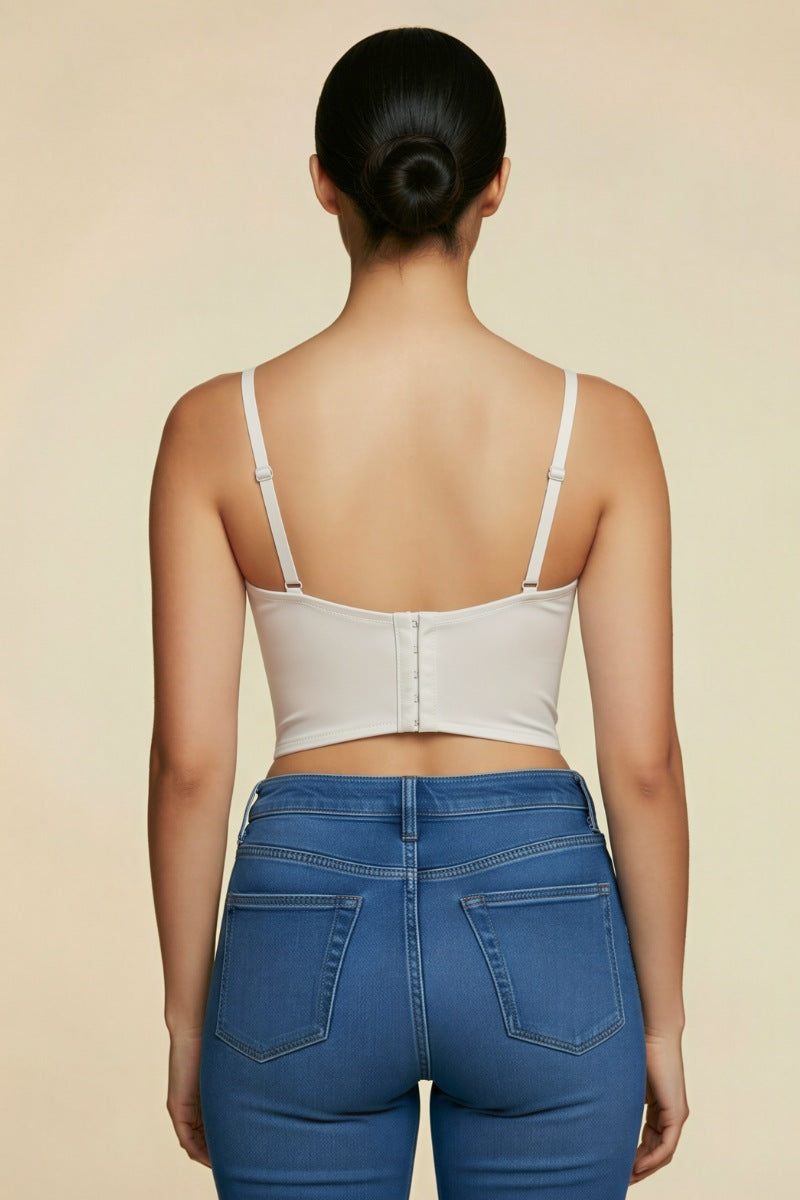 Embroidered Lace Bustier Crop Top