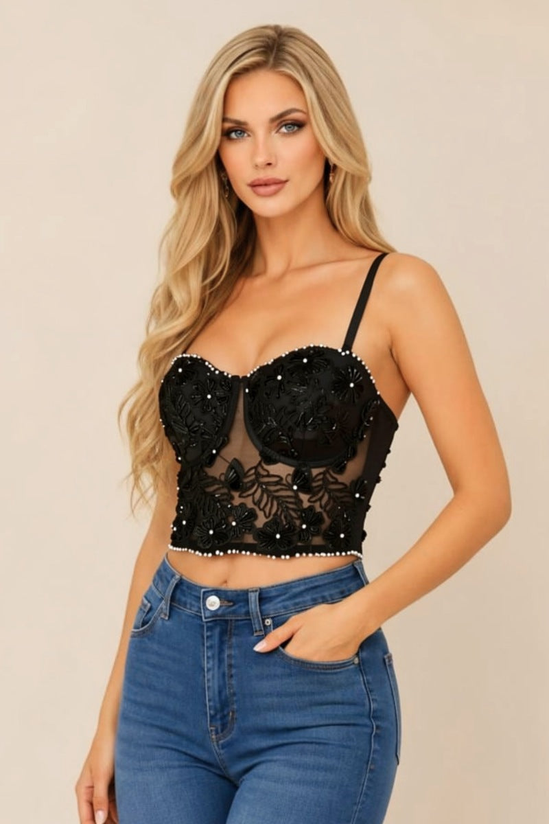 Enchanted Blossom Beased Corset Top