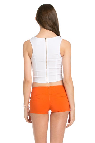 CUT OUT CAGED CROP TOP_ D6632