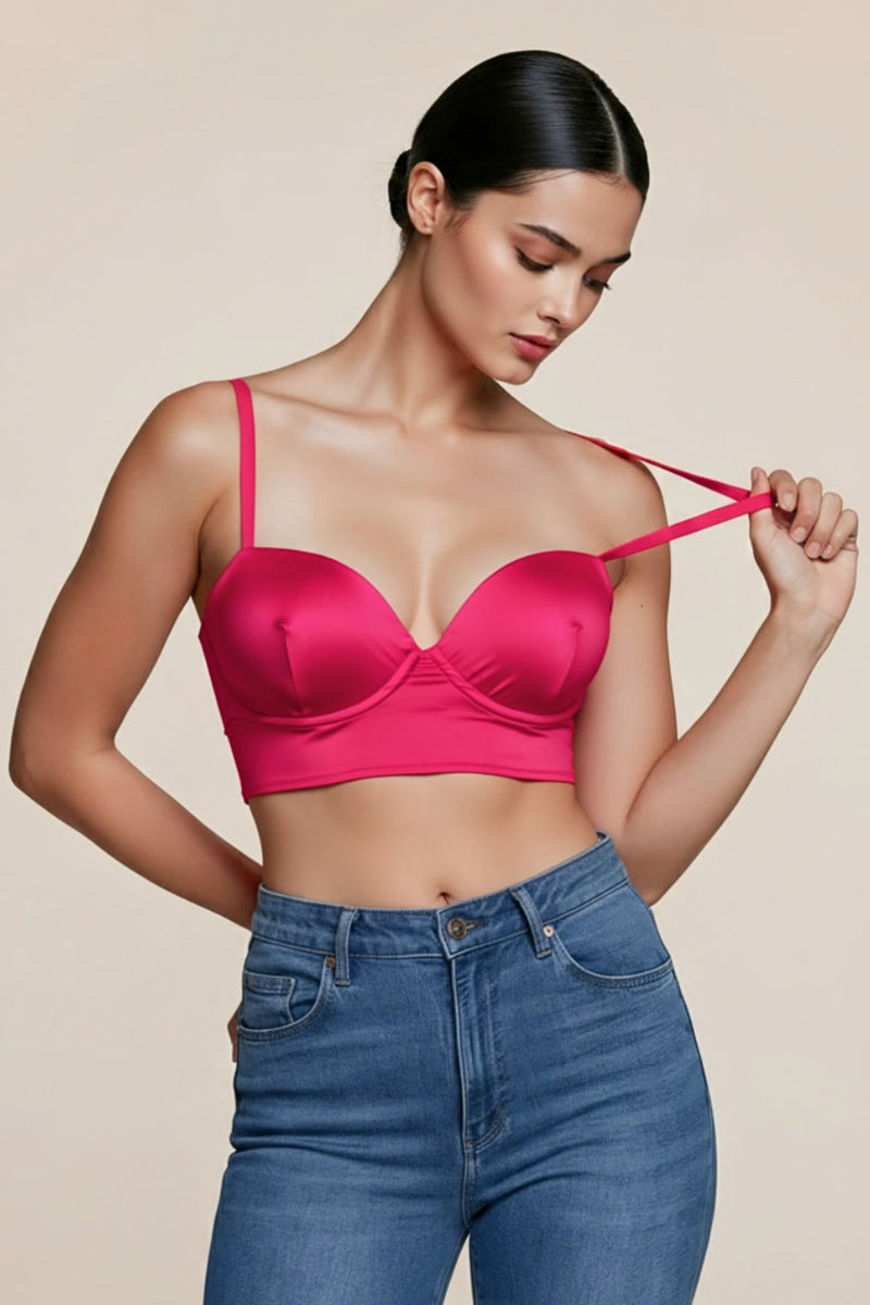 CUTOUT BACK CRISS CROSS SPAGHETTI STRAP CROP CAMI