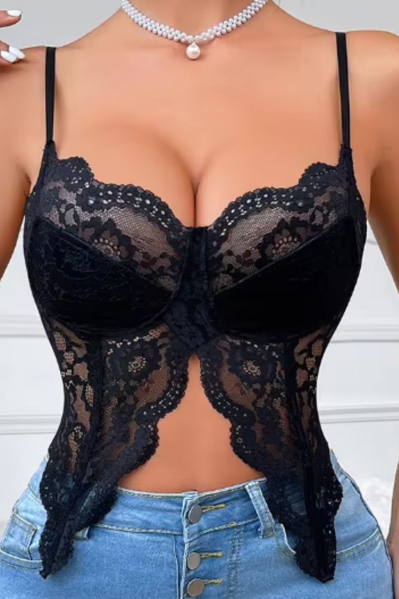 Romantic Lace Bustier Cami Top