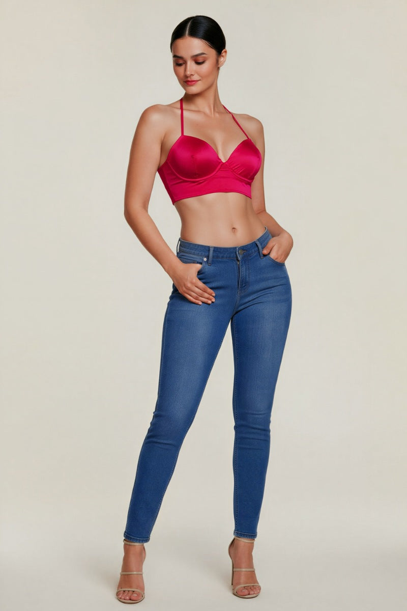 CUTOUT BACK CRISS CROSS SPAGHETTI STRAP CROP CAMI