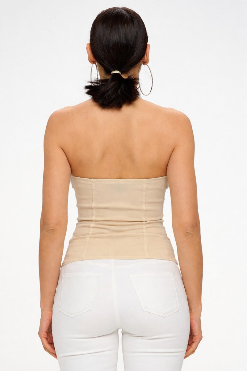 SAILOR COLLAR BEADED ZIP UP FRONT TANK TOP_D6752