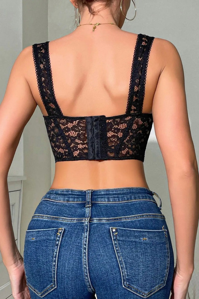 Midnight Lace Corset Crop Top