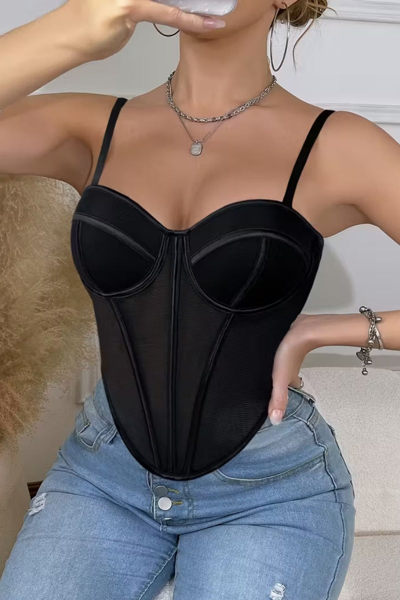 Structured Satin Corset Top