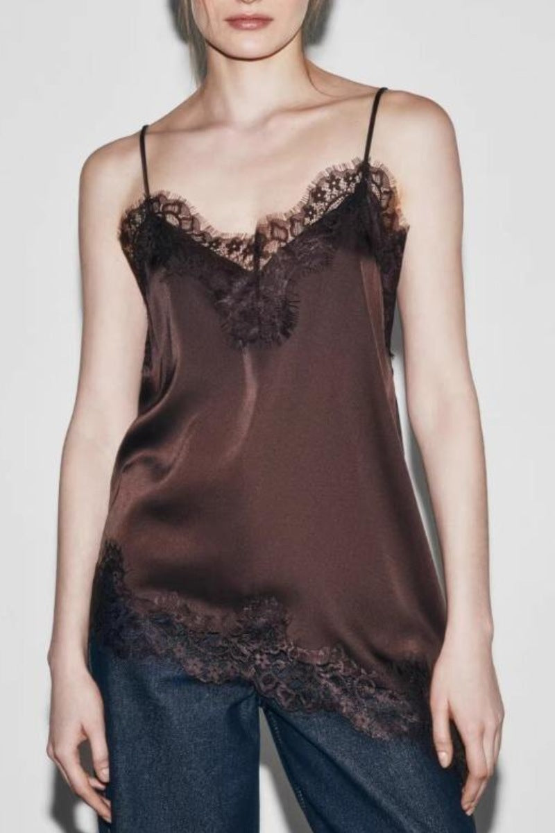 Satin Lace Camisole Top
