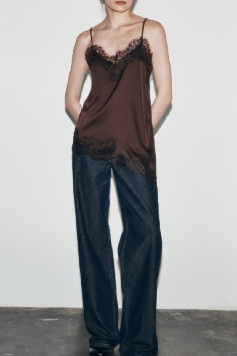Satin Lace Camisole Top