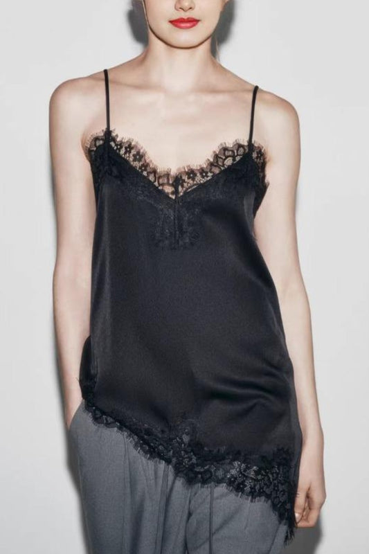 Satin Lace Camisole Top