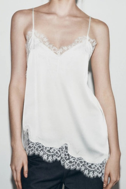 Satin Lace Camisole Top