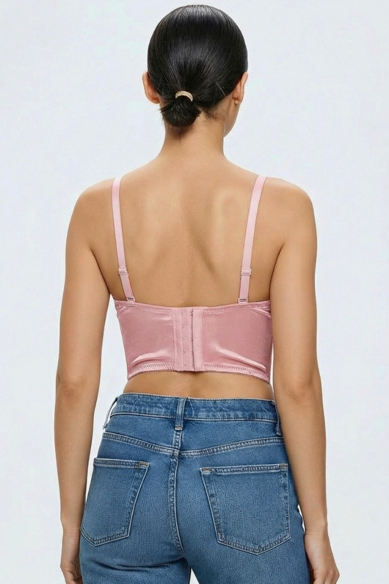 Reigning Lace Sequins Beaded Bustier Top_ DS4017