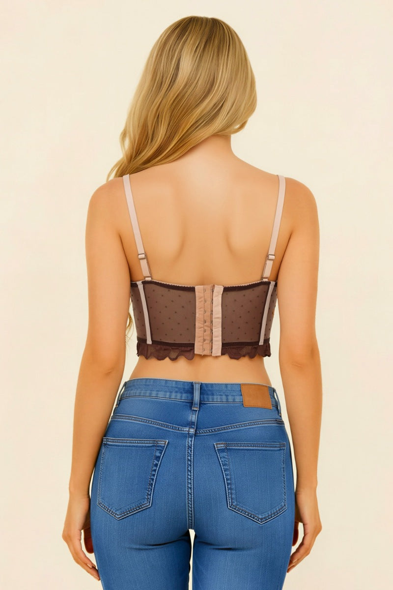 Lace Bustier Corset Top – Elegant Sheer Mesh Bustier