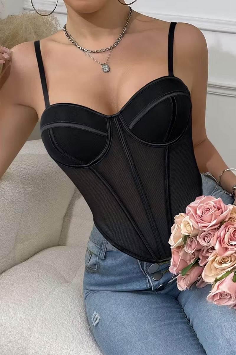 Structured Satin Corset Top