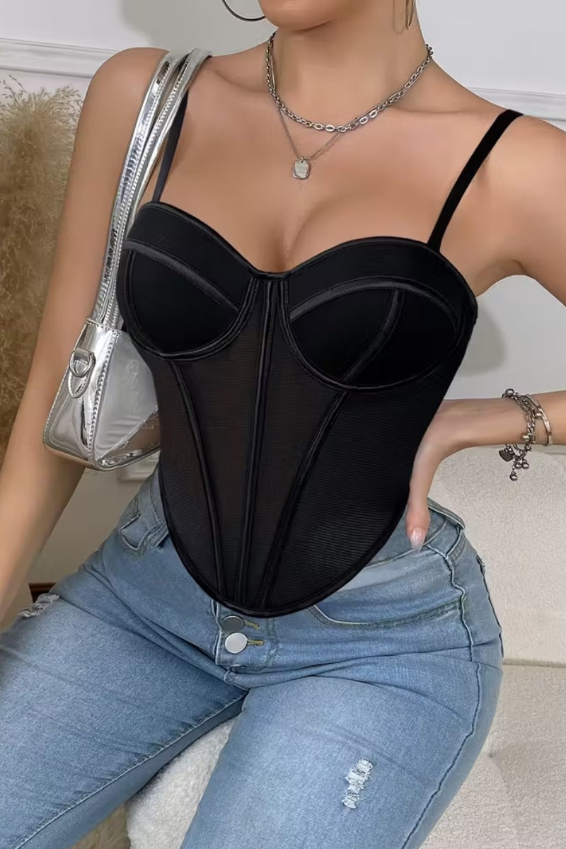 Structured Satin Corset Top