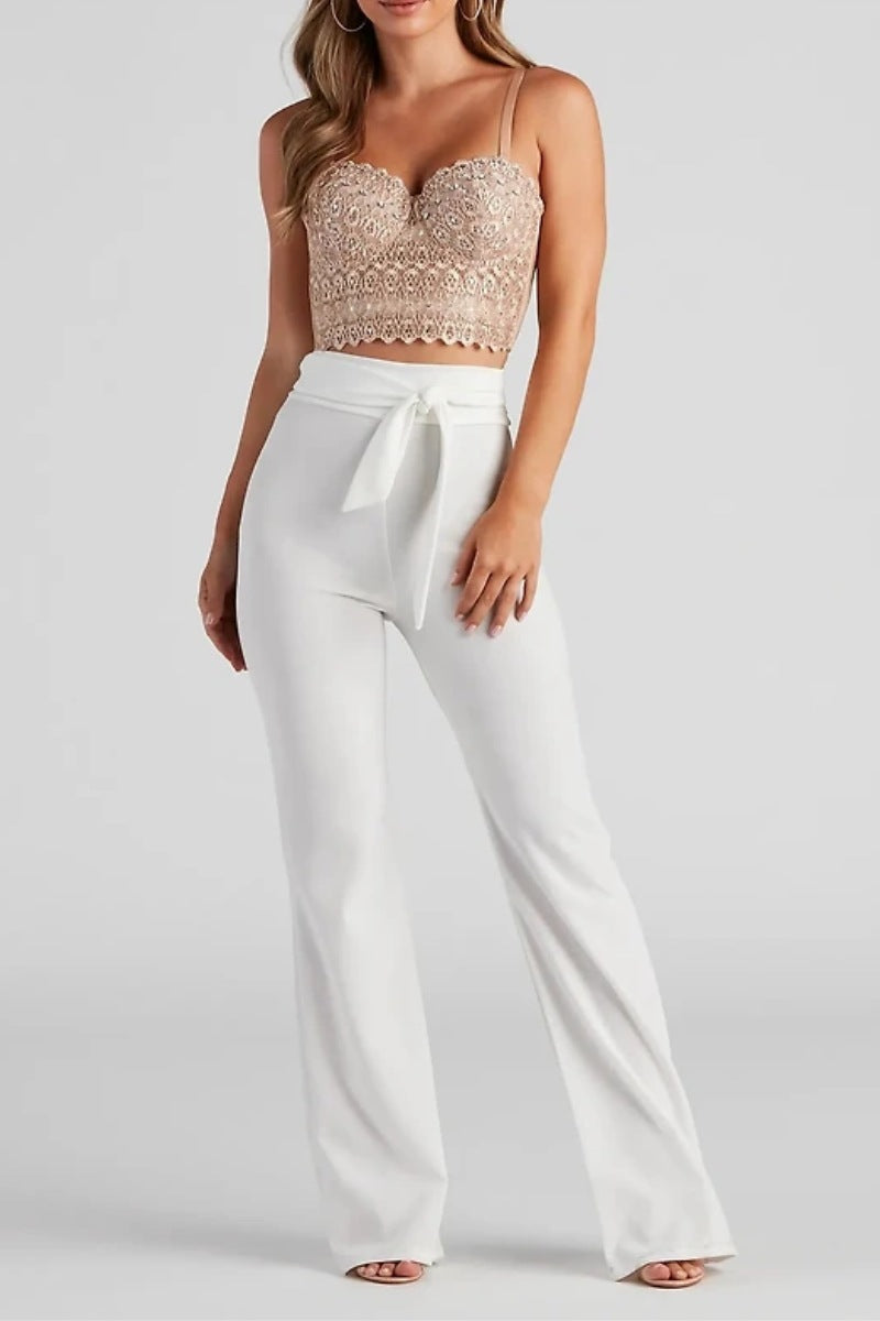 Reigning Lace Sequins Beaded Bustier Top_ DS4017