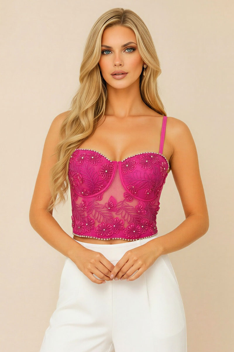 Enchanted Blossom Beased Corset Top