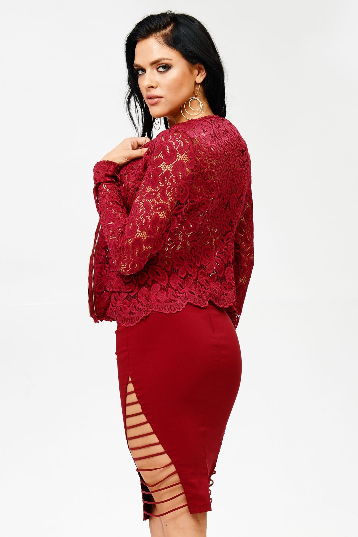 FLORAL LACE DETAIL LONG SLEEVE JACKET
