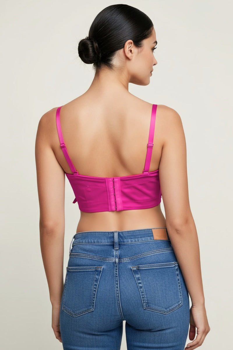 3D Floral Bustier Top with Sculpted Petals