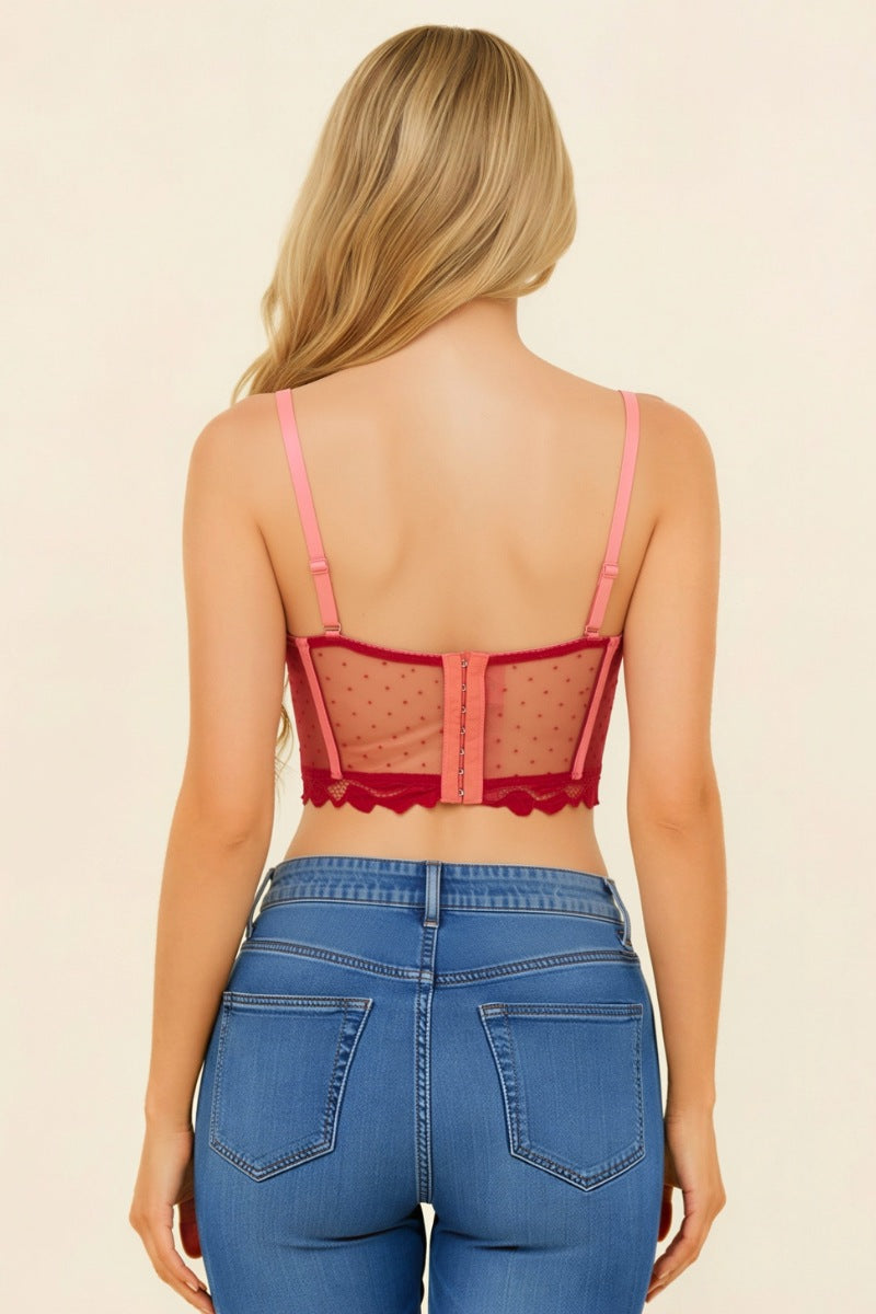 Lace Bustier Corset Top – Elegant Sheer Mesh Bustier