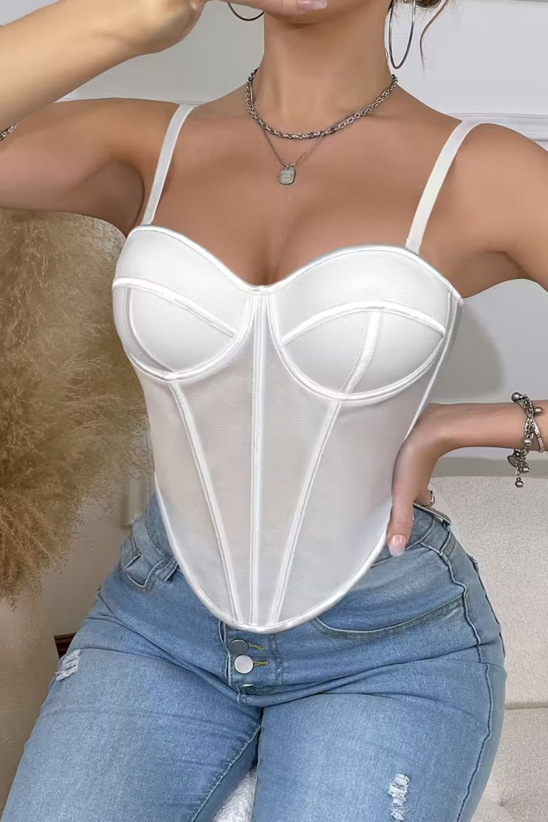 Structured Satin Corset Top