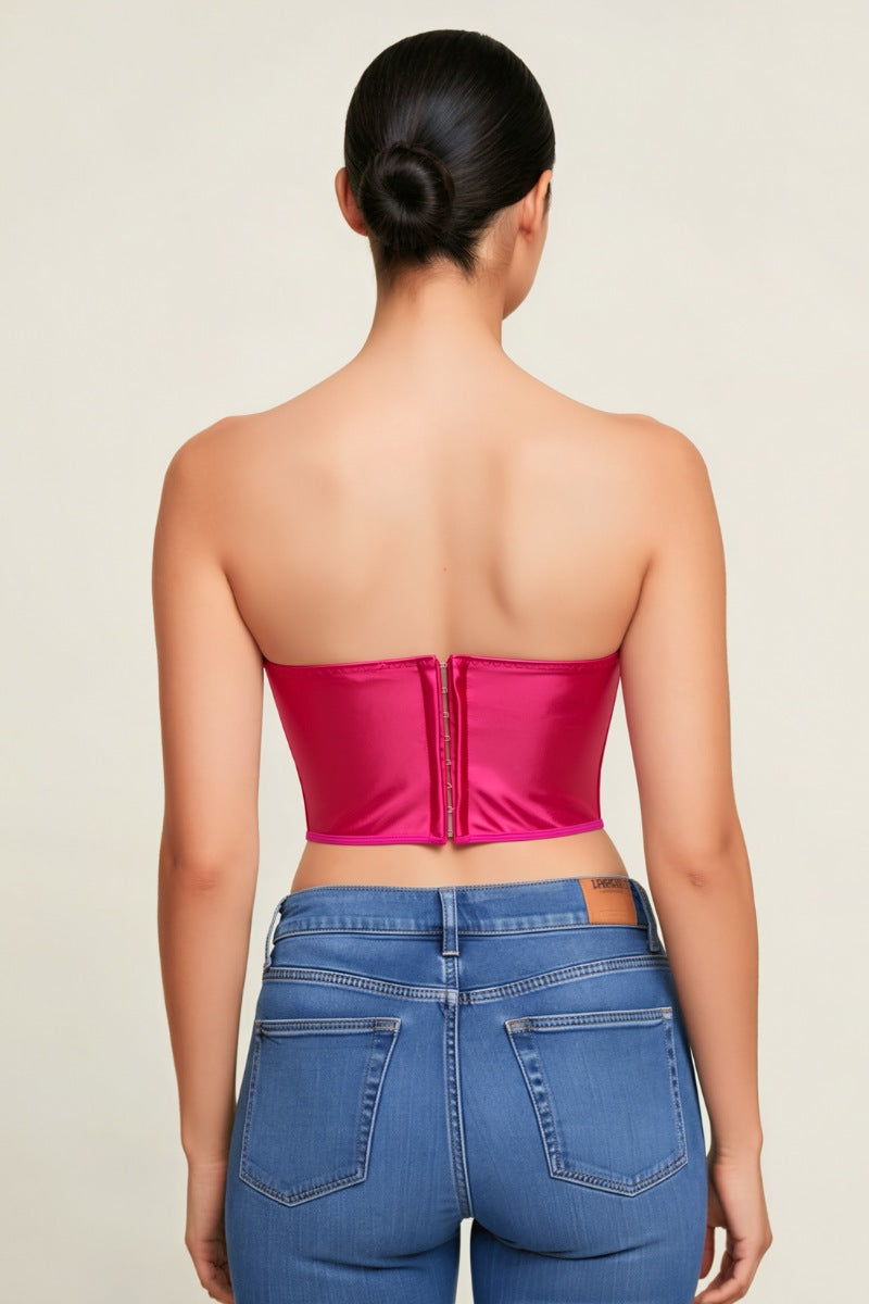 Luxury Satin Corset with Sparkling Trim & Lace