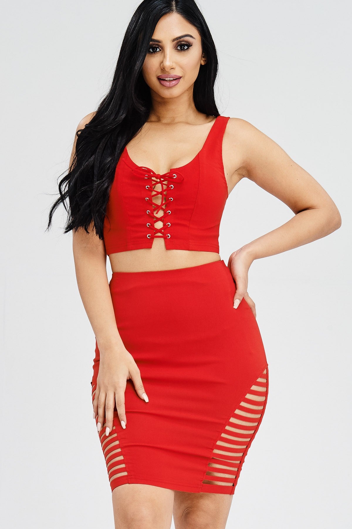 LACE UP CROP TOP