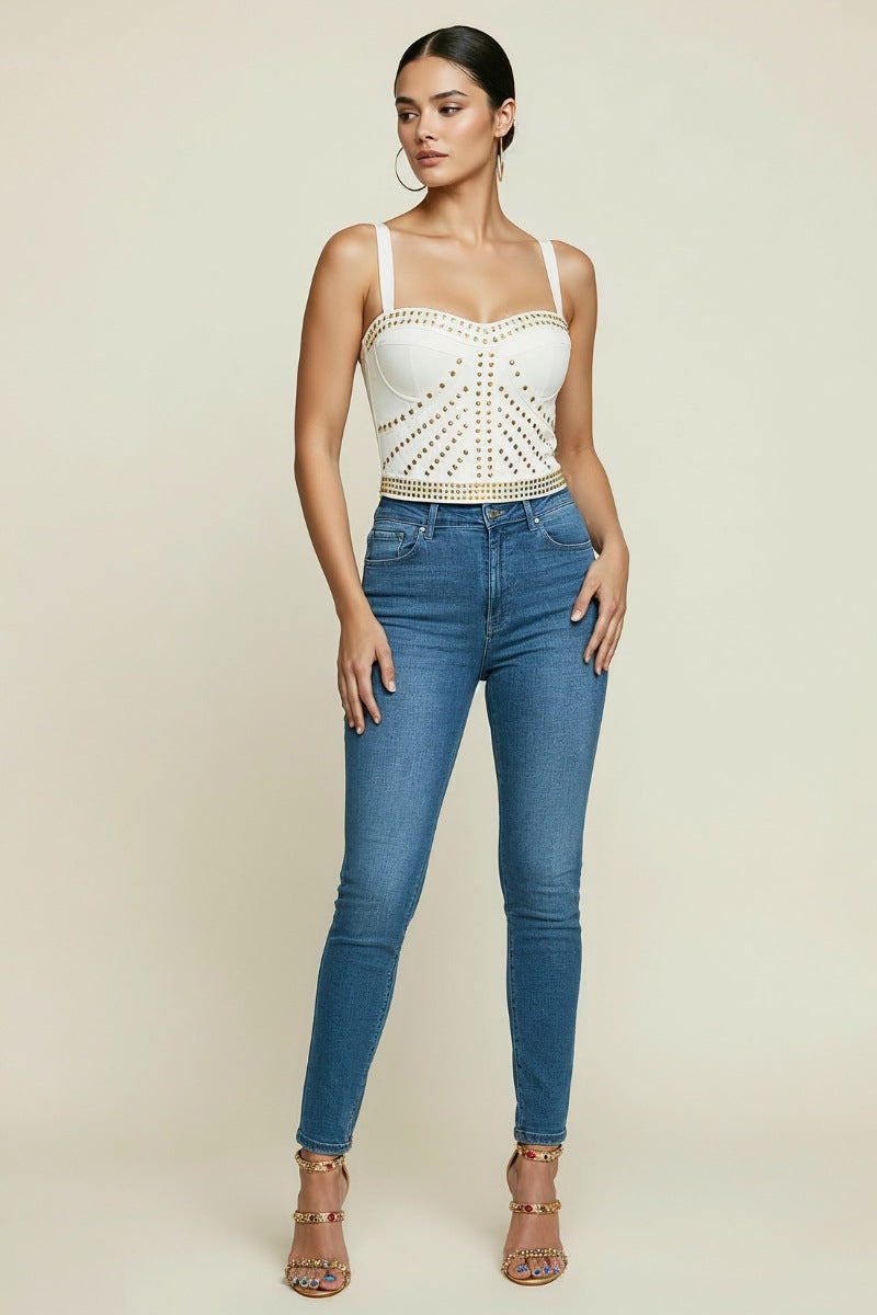 STUD DETAIL SEXY TOP