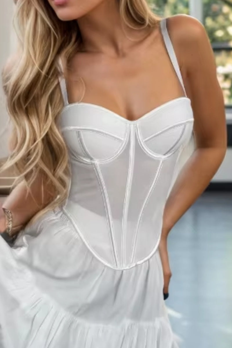Structured Satin Corset Top