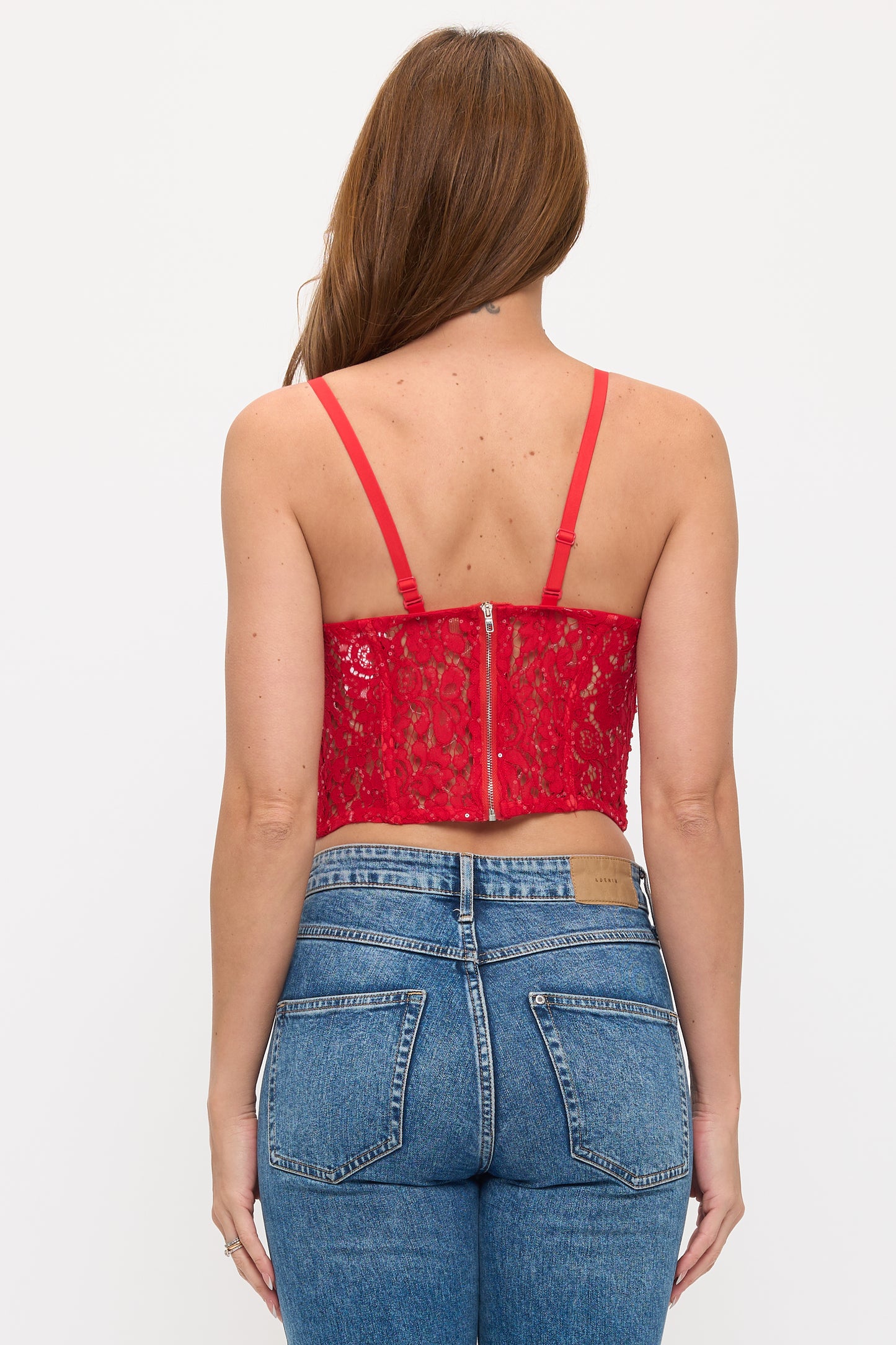 Elegant Lace and Pearl Bustier Sexy Top