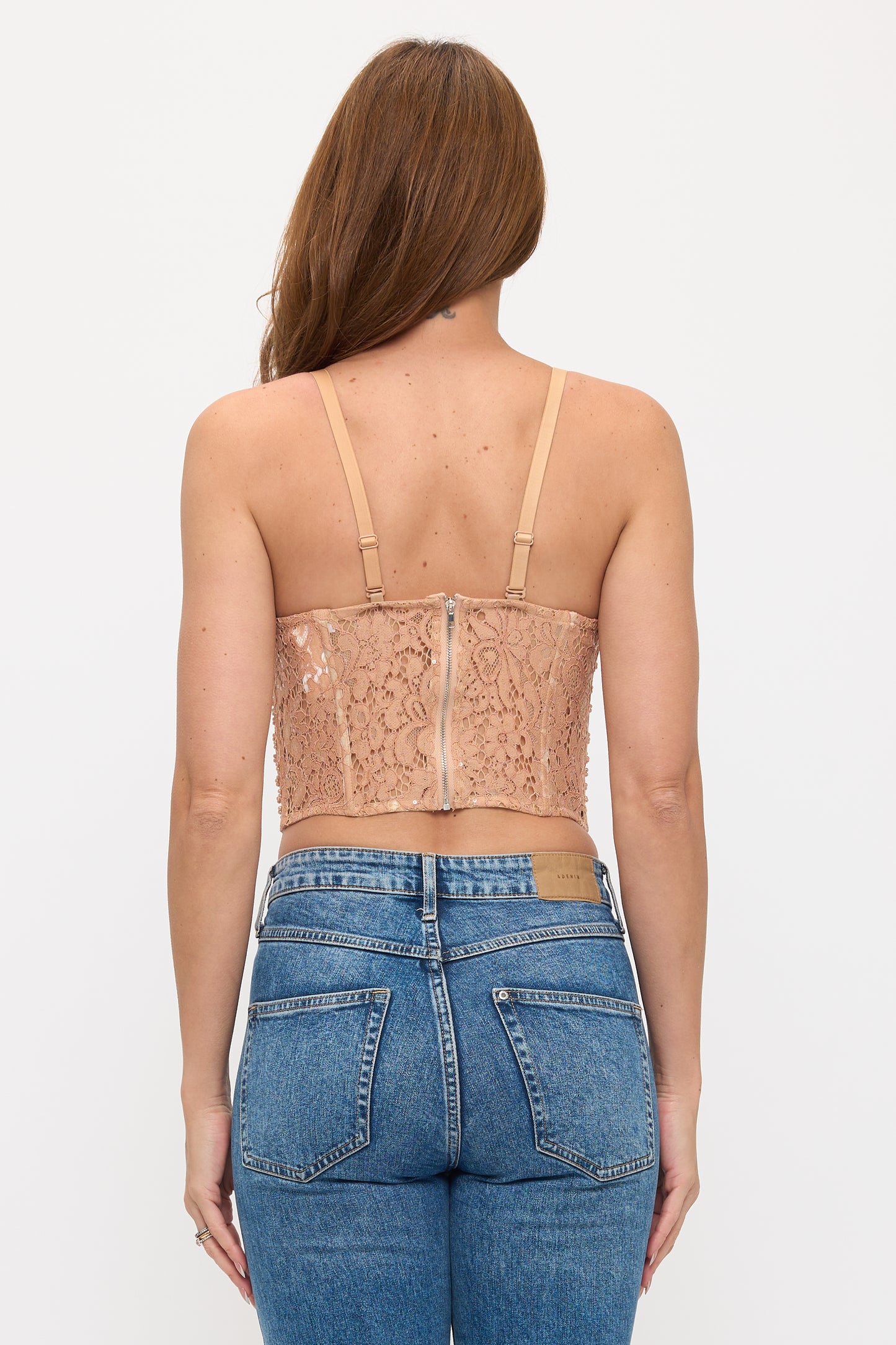 Elegant Lace and Pearl Bustier Sexy Top