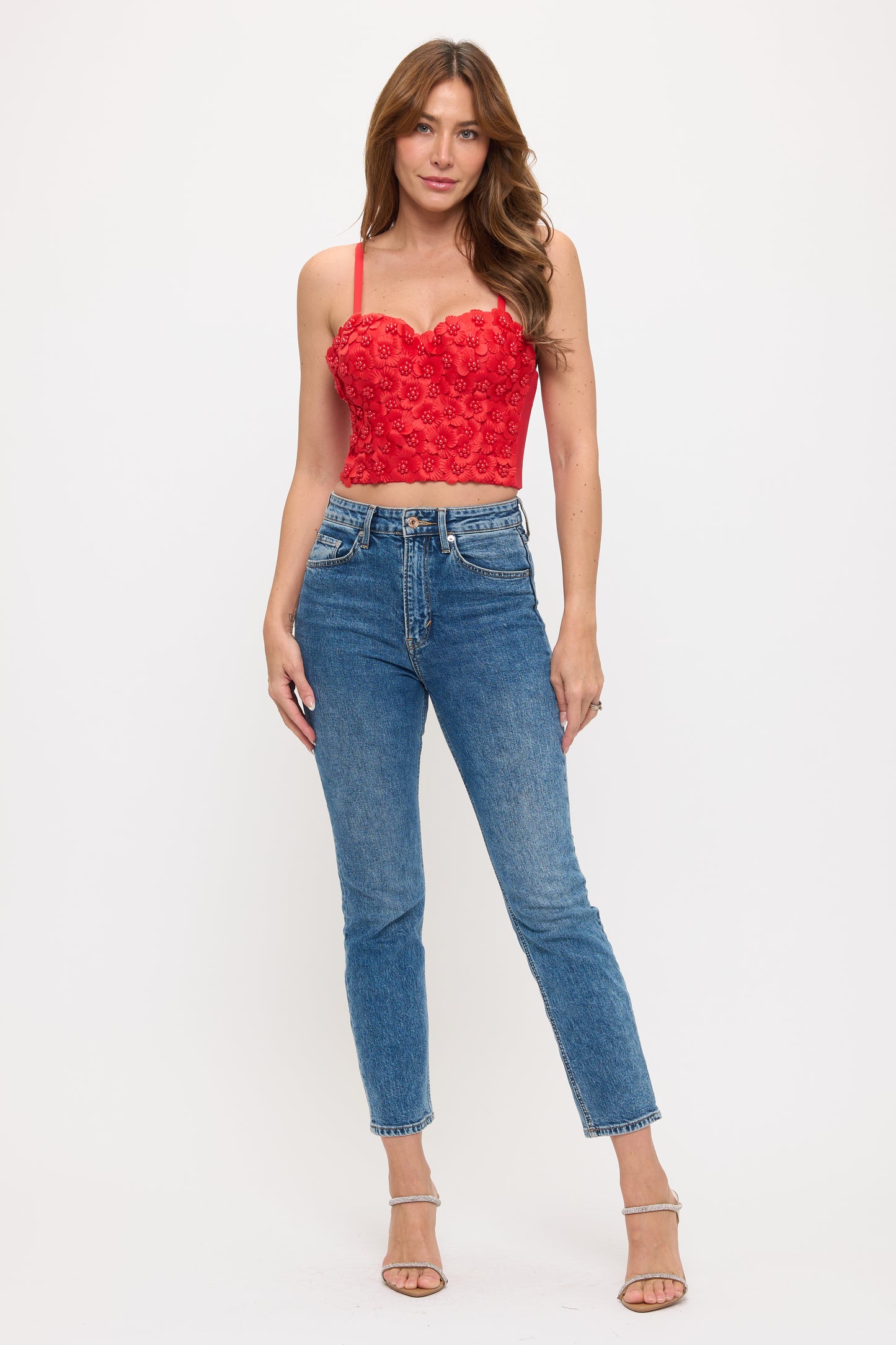 Dimensional Petal Bustier Top