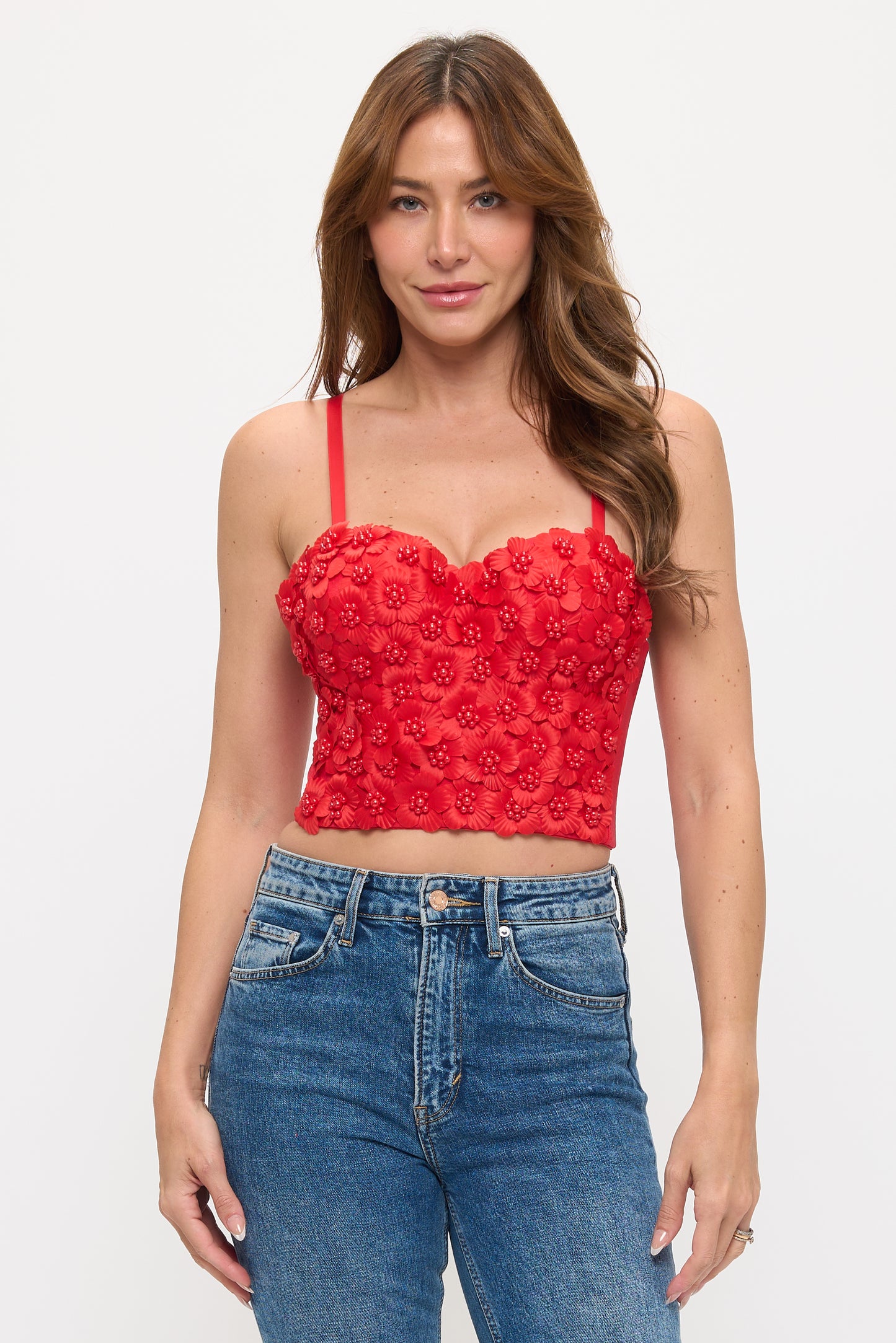 Dimensional Petal Bustier Top