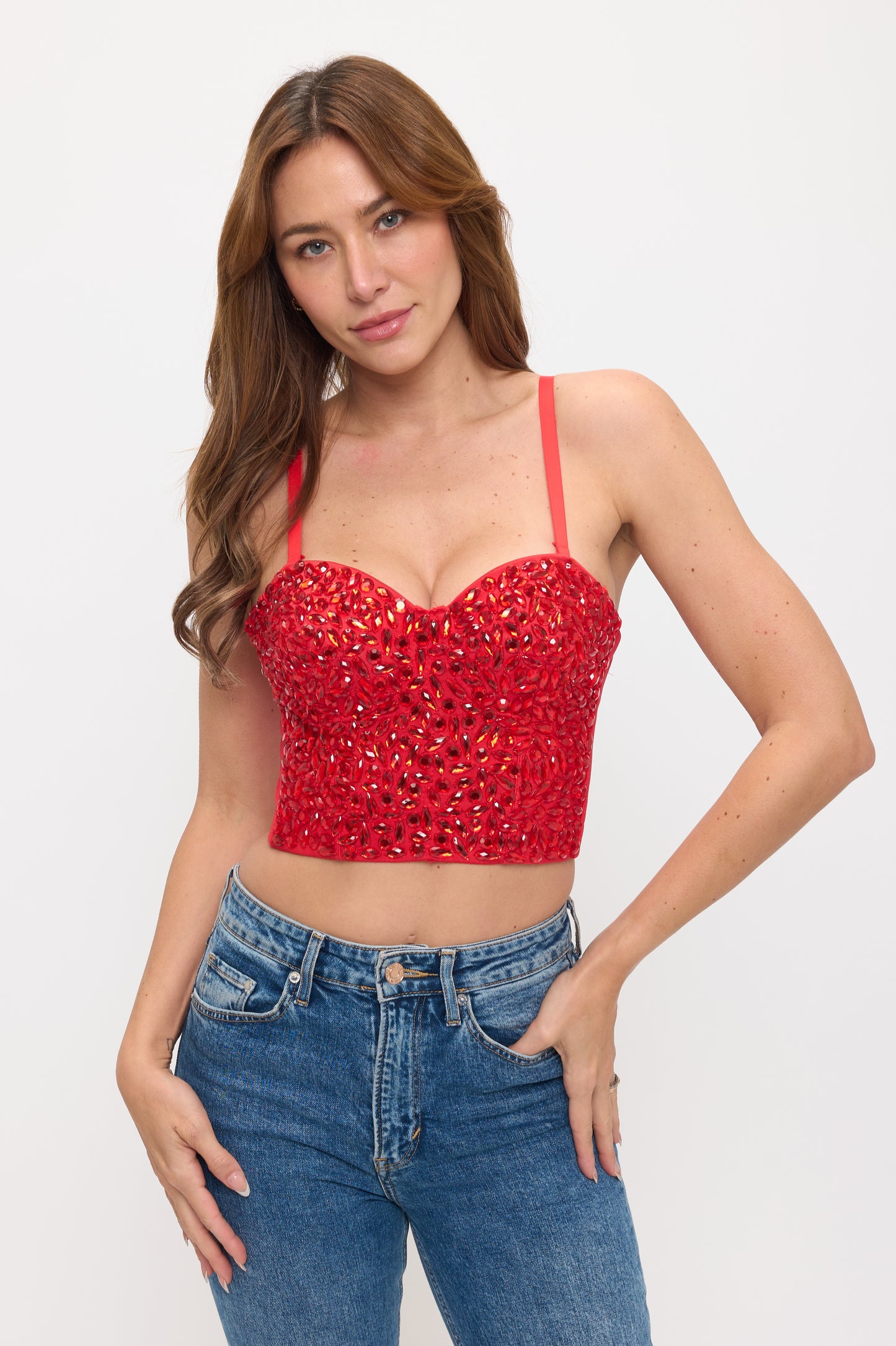 CRYSTAL RHINESTONE BUSTIER