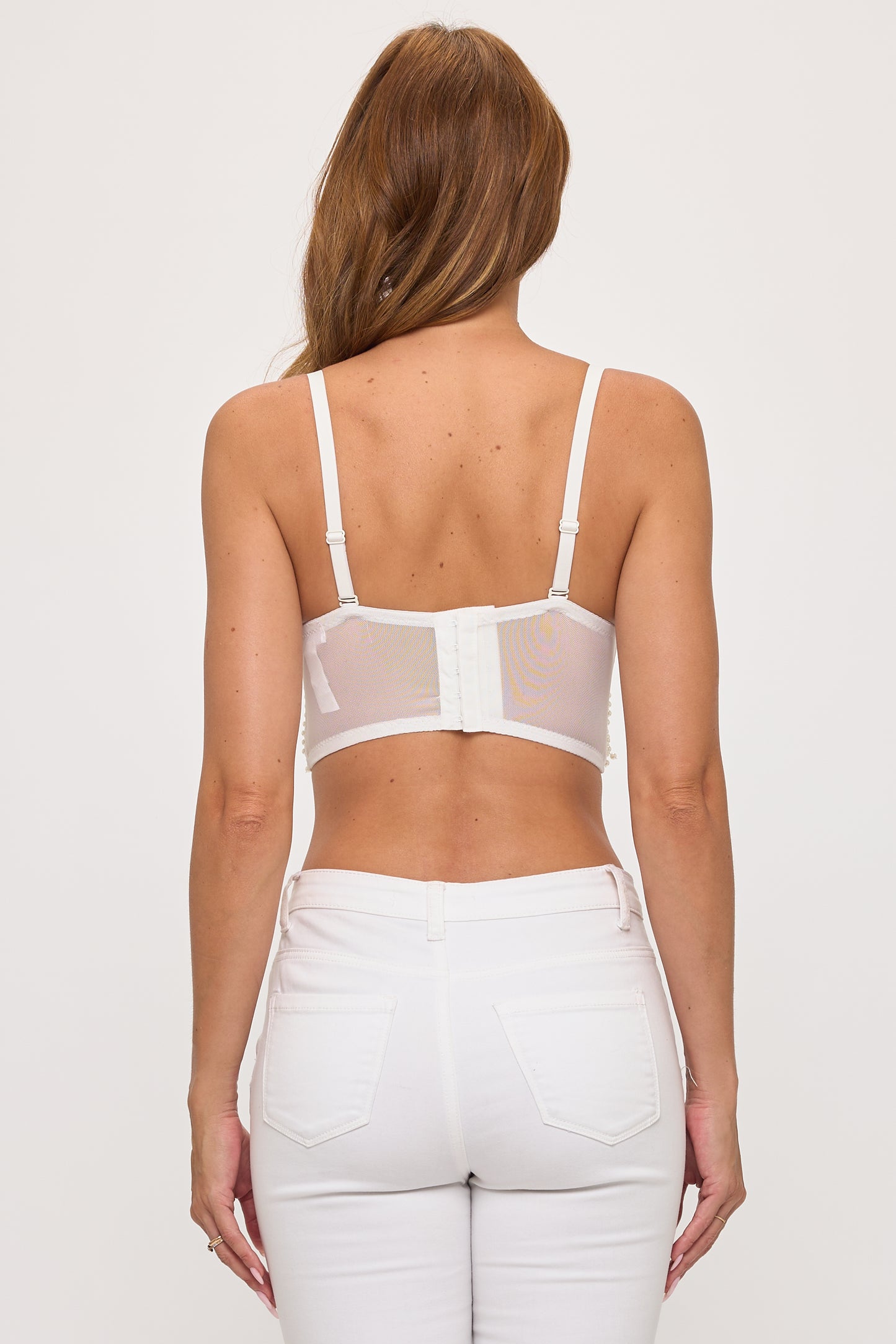 Pearl Fringe Embellished Corset Top
