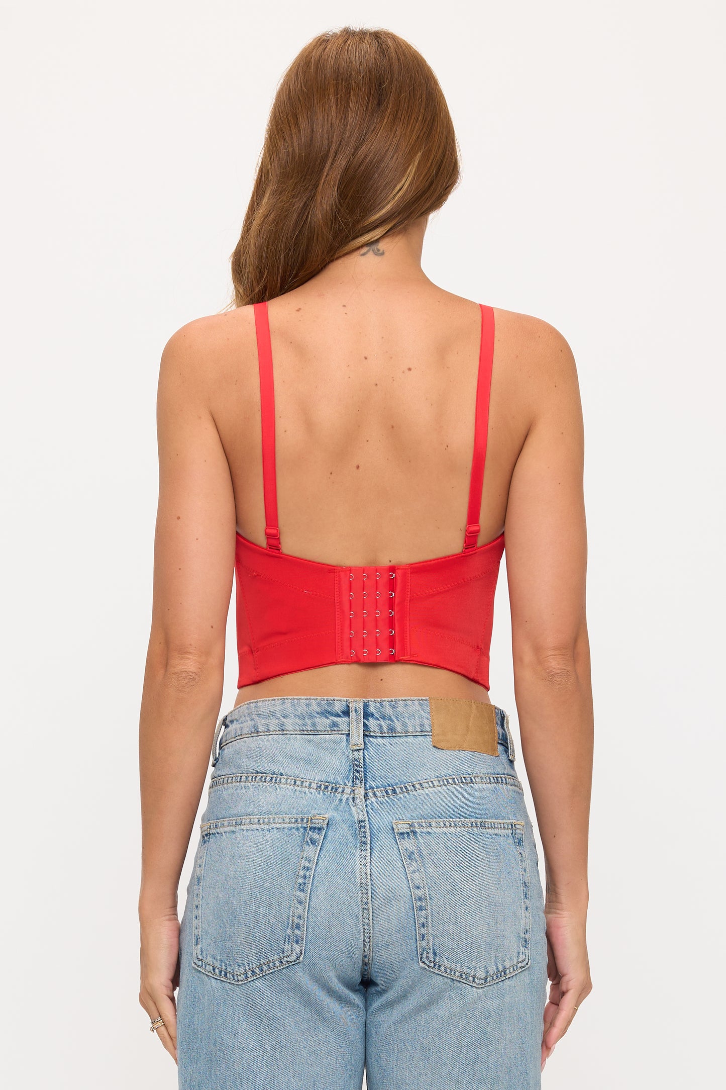 Embellished Floral Accent Bustier Crop Top