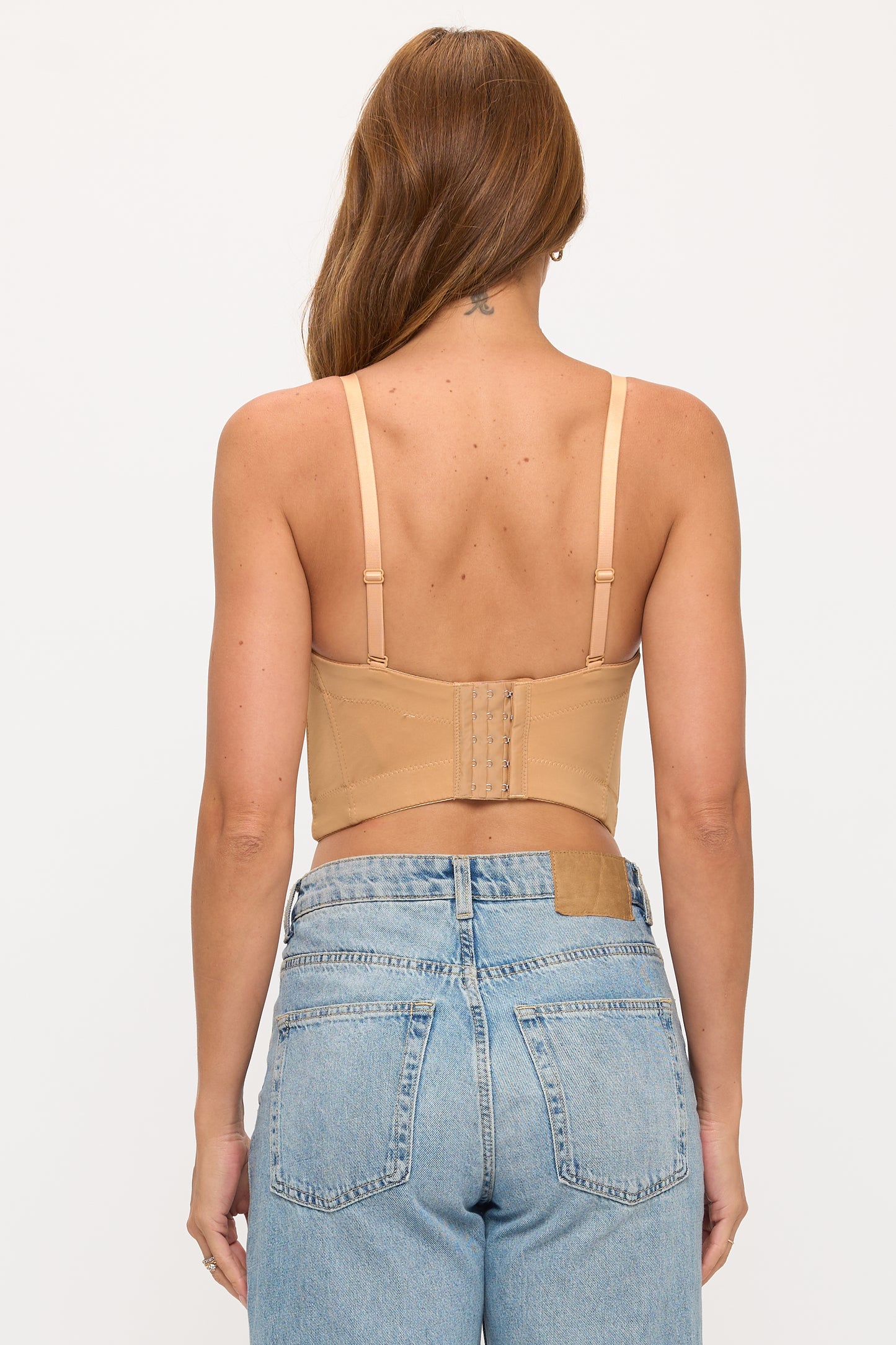 Embellished Floral Accent Bustier Crop Top