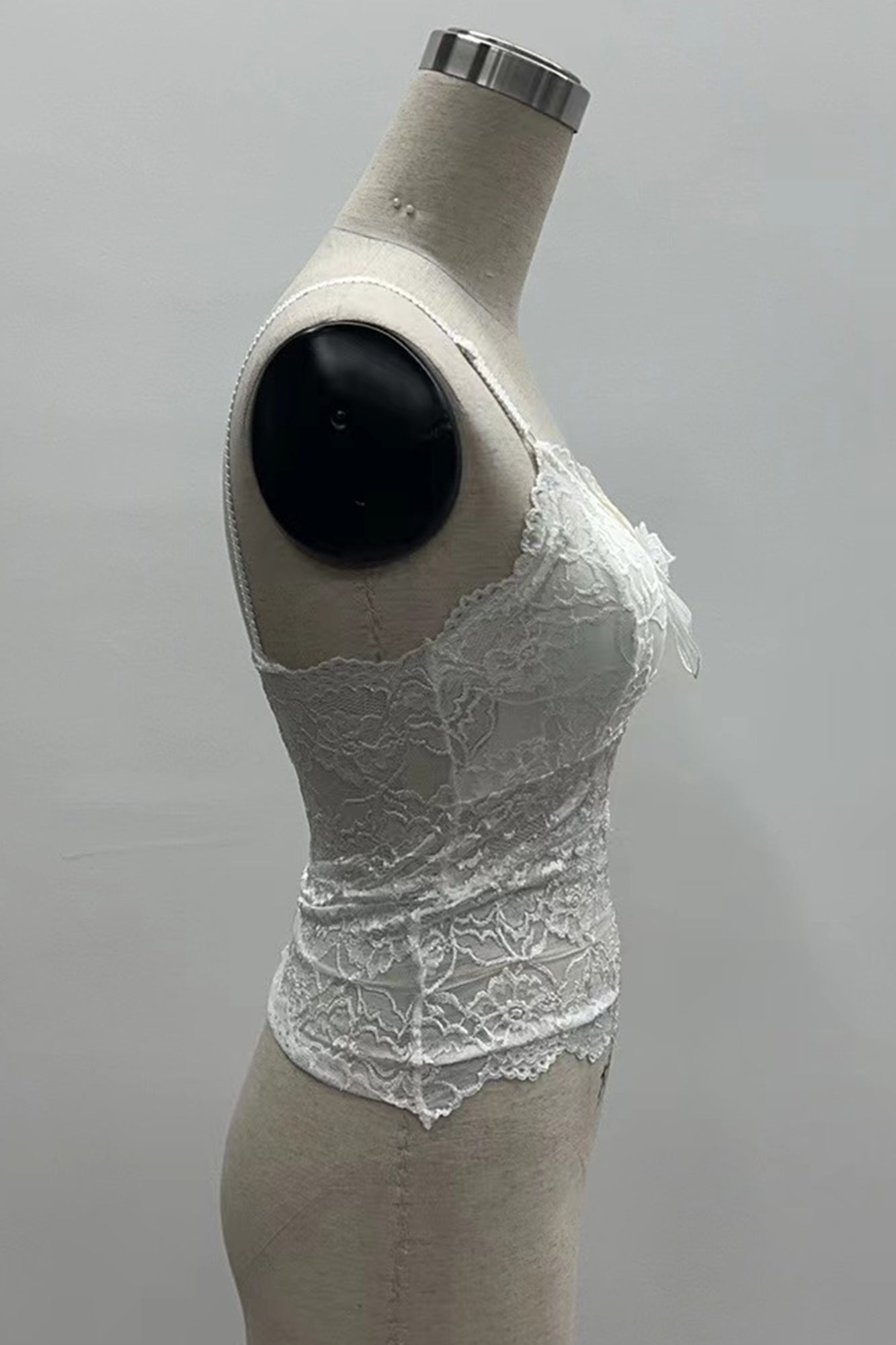 FLORAL LACE TRIM BOW FRONT BRA PADDED CAMISOLE