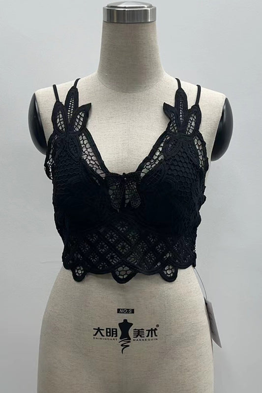 BOW FRONT CROCHET LACE BRALETTE