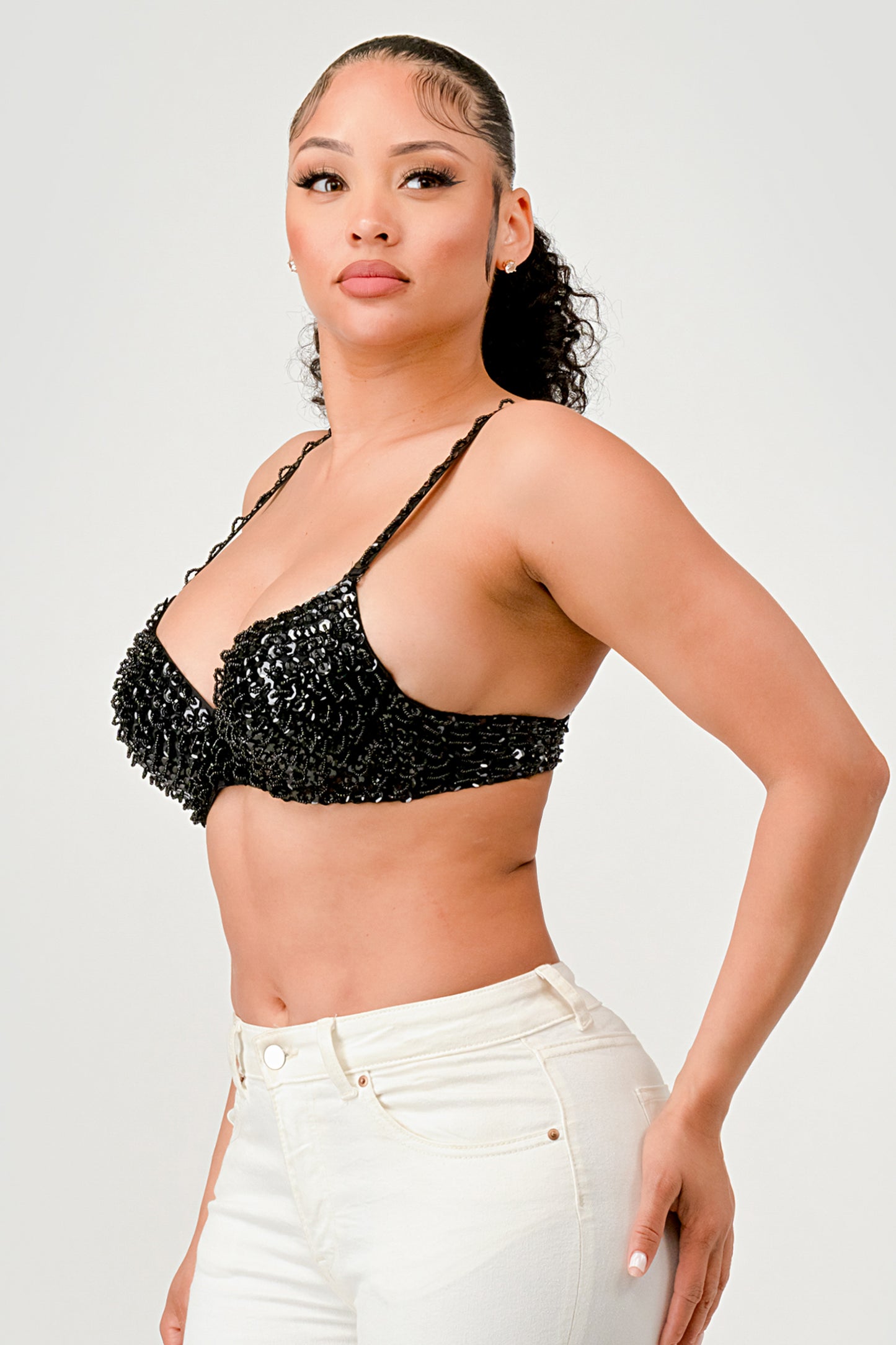 SEQUIN EMBELLISHED BRA_D6485