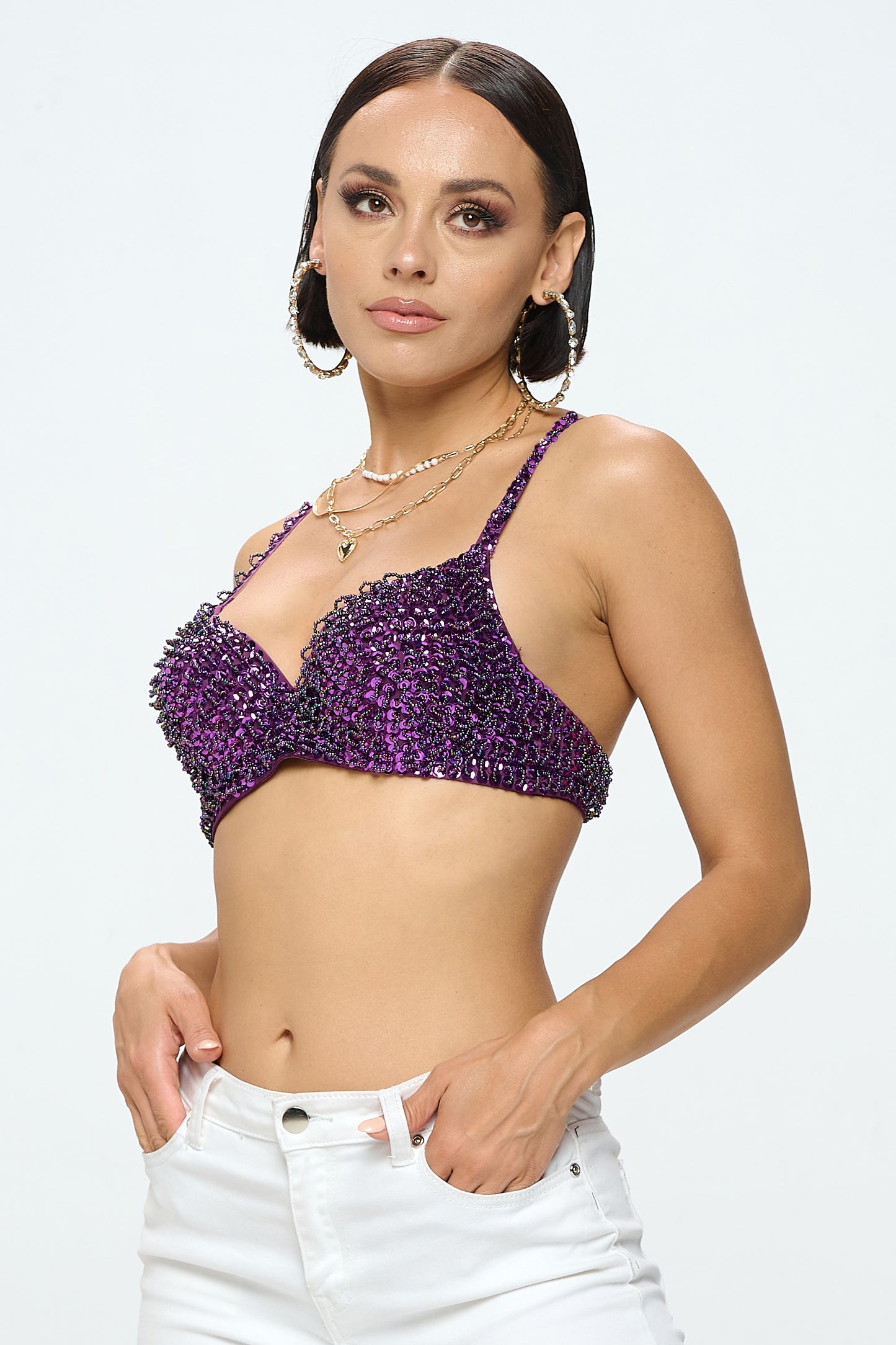 SEQUIN EMBELLISHED BRA_D6485