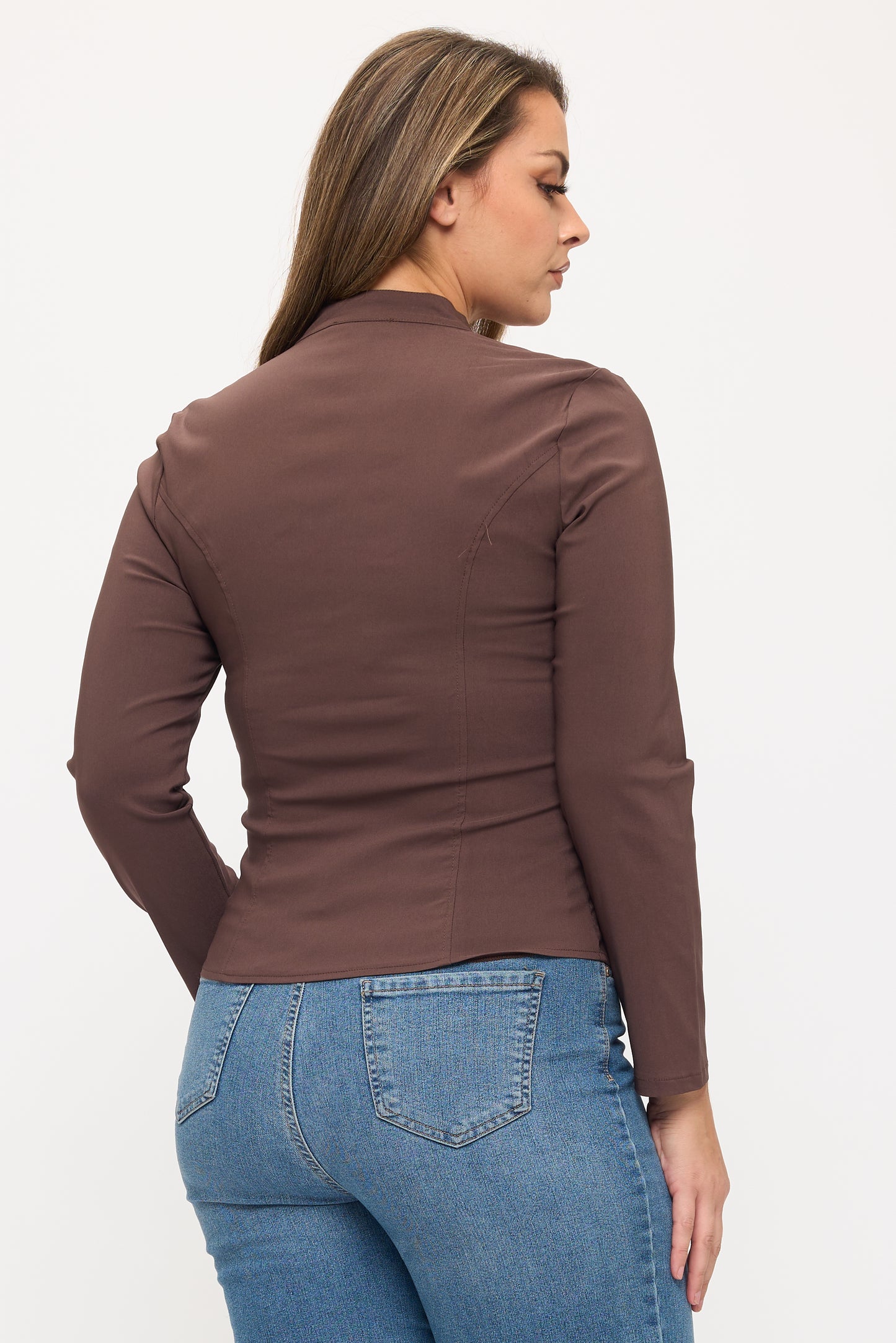 LACE-UP FRONT DETAIL LONG SLEEVE PLUS JACKET