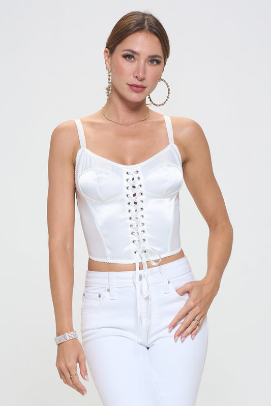 BEAD EMBELLISHED BUSTIER CROP TOP – OhYes Fashion