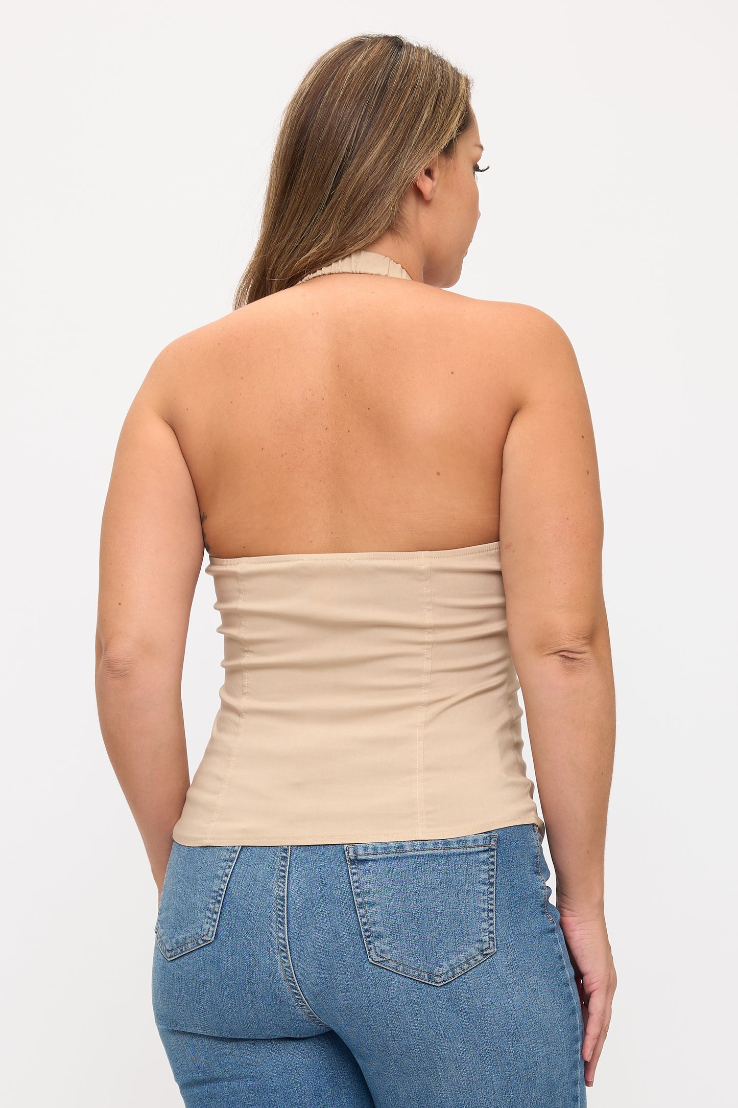 LACE UP DETAIL HALTER PLUS_D6838P