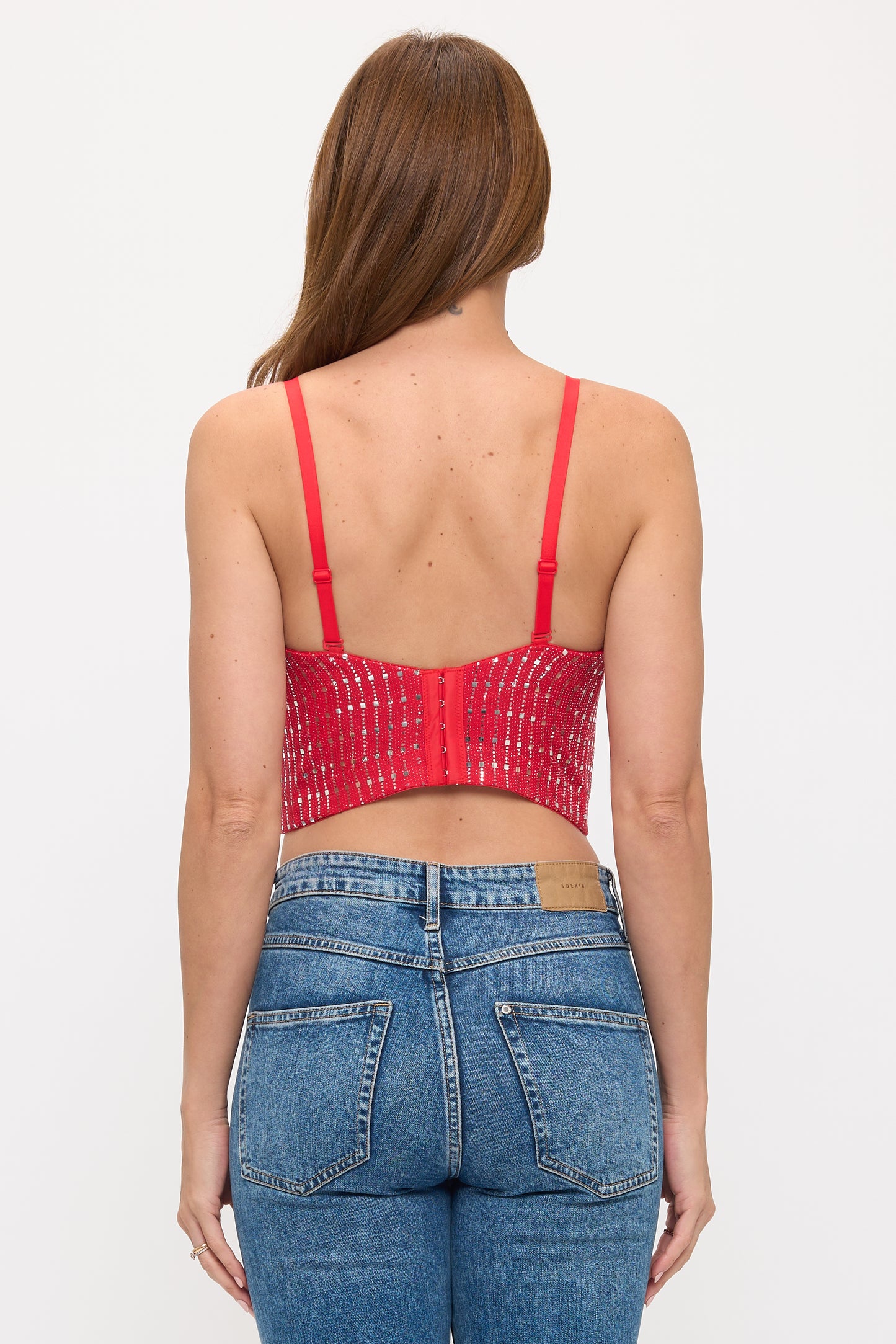 Glam Metallic Beaded Bustier Top