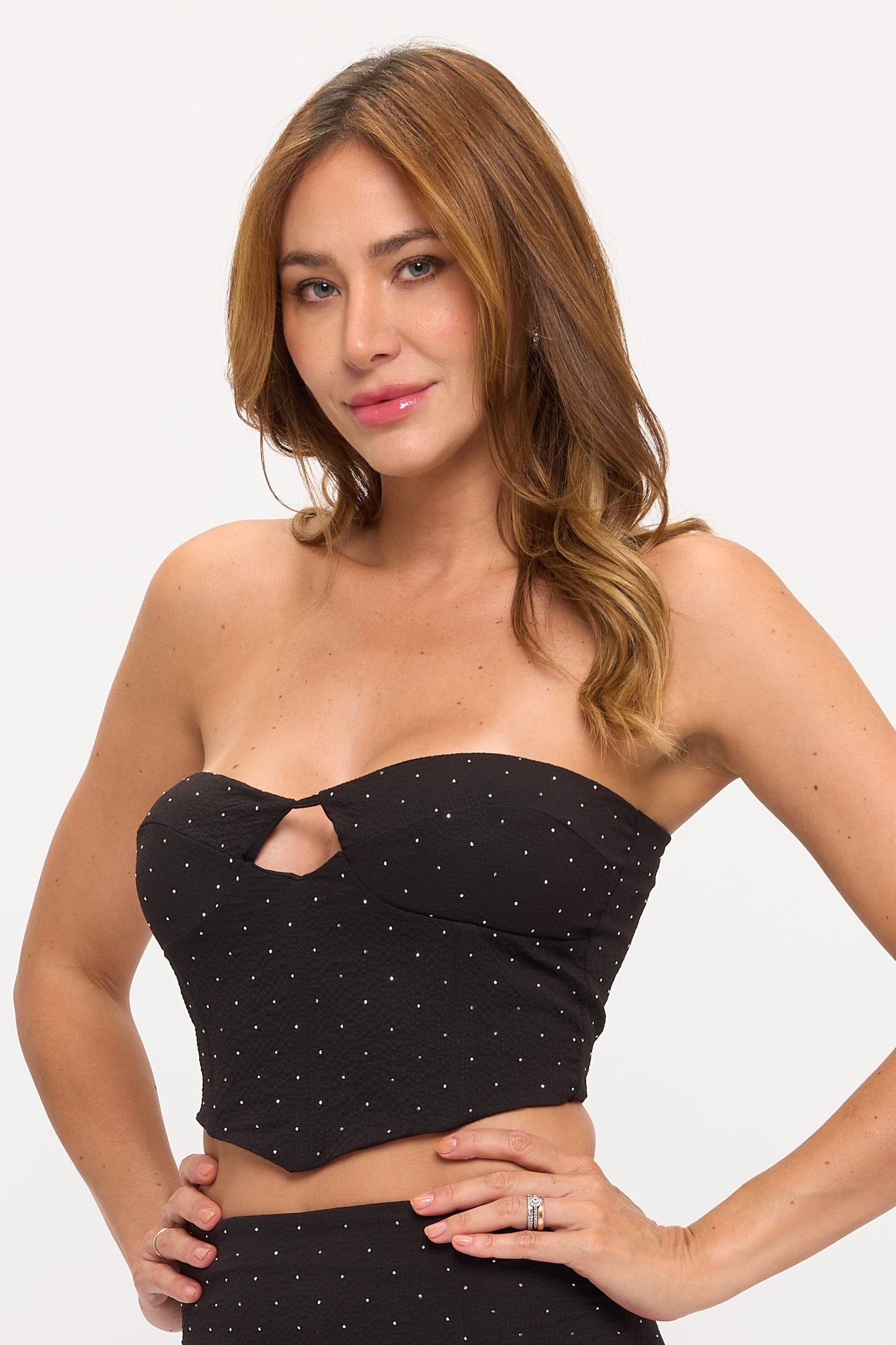 Sexy Cutout Bling Bling Tube Top